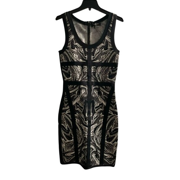 Robert Rodriguez Black & White Abstract Pattern Dress M Bodycon - Picture 1 of 5
